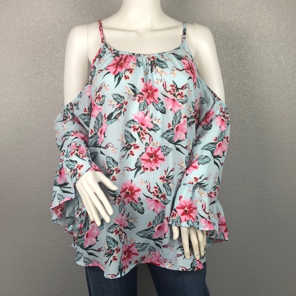 Seven Sisters Floral Off Shoulder Top Juniors L&XL - Picture 2 of 3